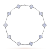 18K Vintage Alhambra Chalcedony 10 Motifs Necklace
