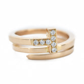 18K T Diamond Square Ring